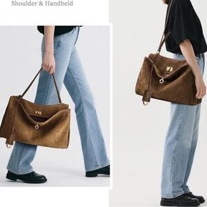 Hedexe Genuine Leather Purse For Women: Suede Leather Tote Bag - Fashion Ladies